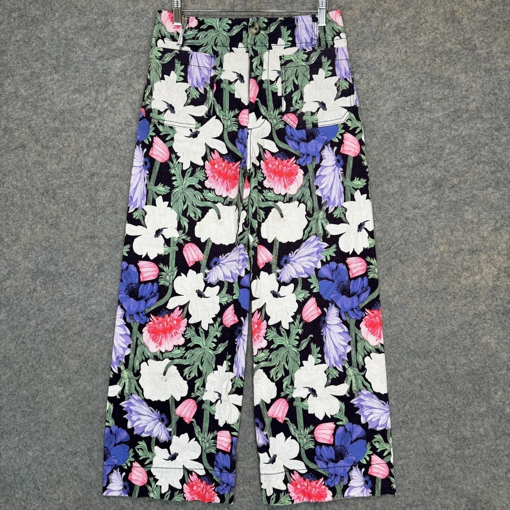 Anthropologie Cecilia Pettersson Colette Crop Wide Leg Floral Pants Women 27